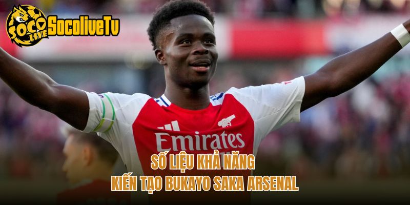 Số liệu khả năng kiến tạo Bukayo Saka Arsenal